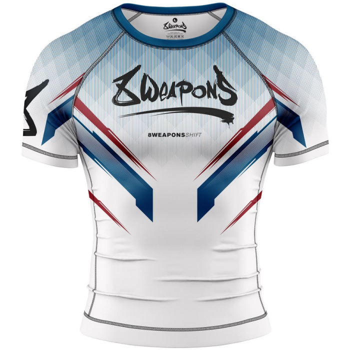 Рашгард - 8 WEAPONS - Rashguard Shift - White/Blue/Red
